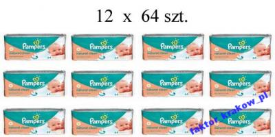 chusteczki pampers natural clean 12x64