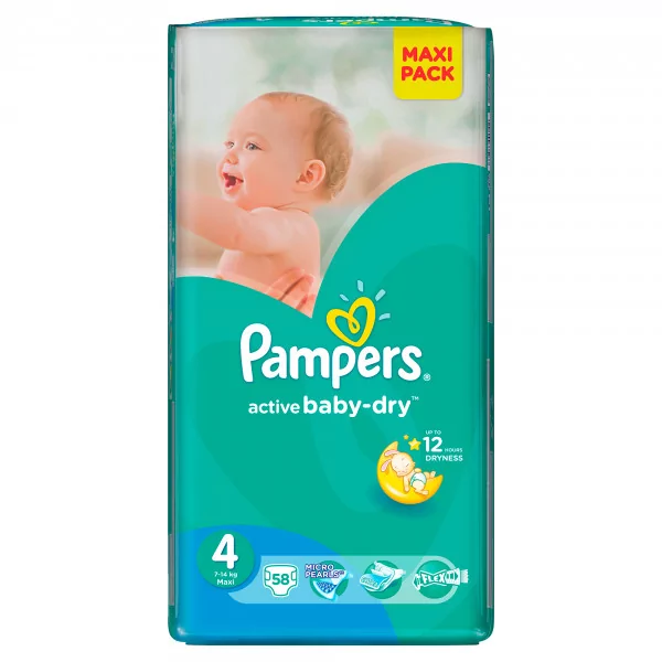 pampers active baby-dry pieluchy 4 maxi 8-14 kg 64 szt