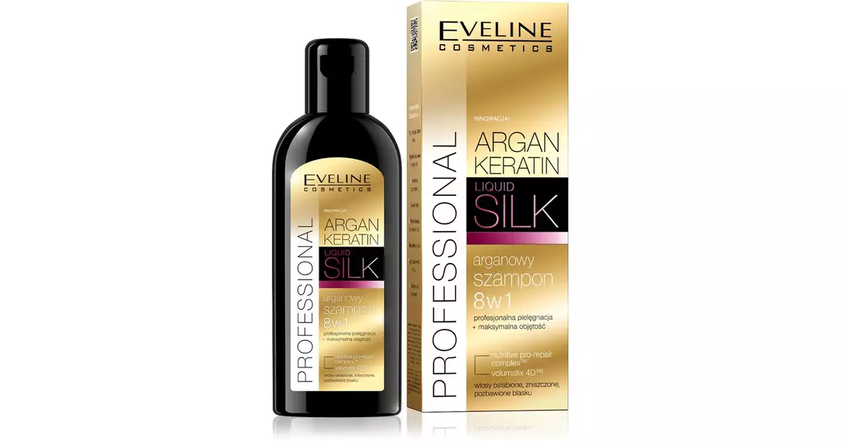 eveline argan keratin liquid silk szampon do włosów 8w1