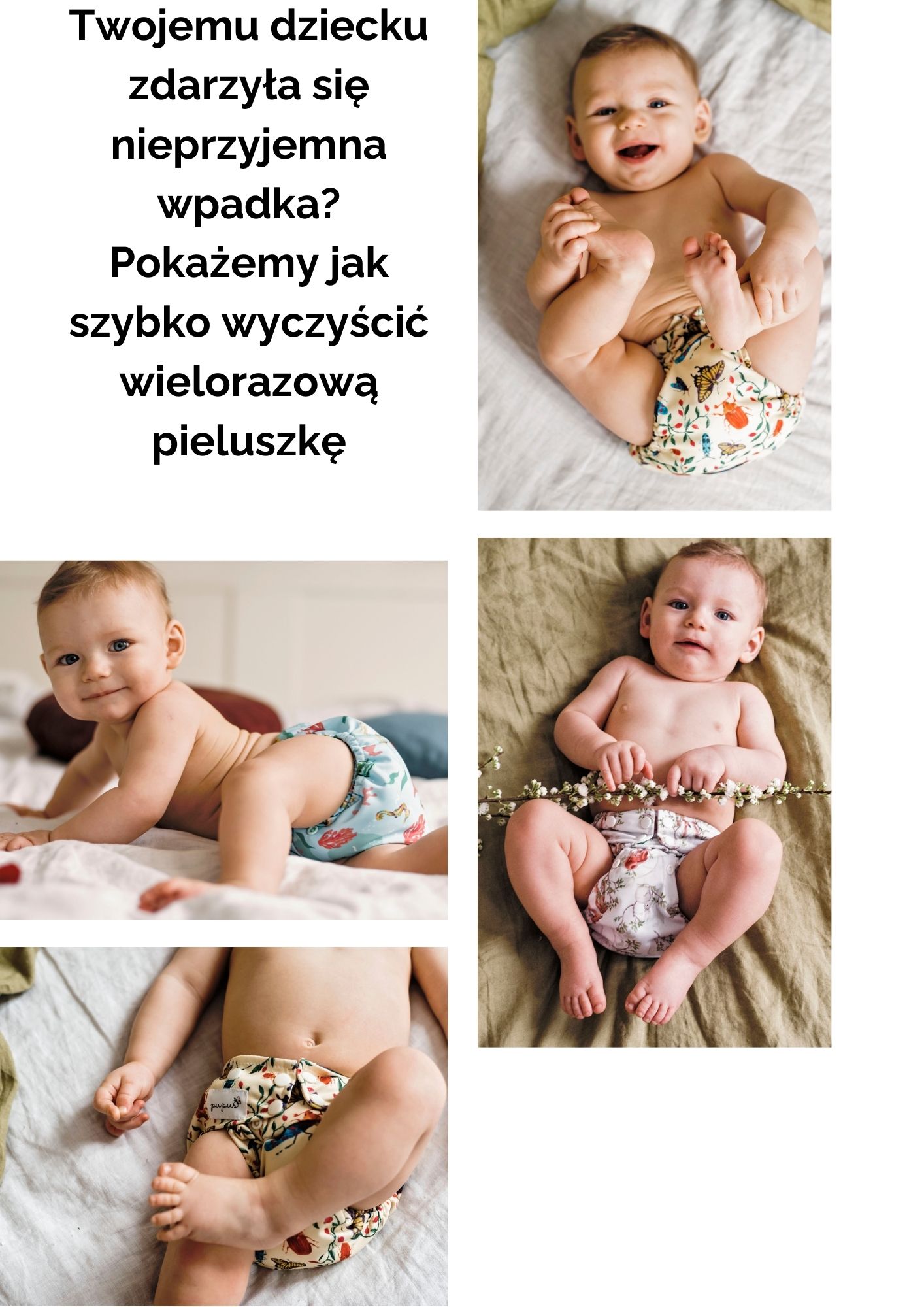 niemowlak kupy wylewajace sie z pieluchy na plecy