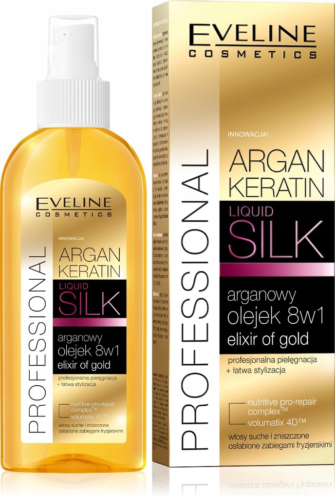 argan keratin arganowa odżywka do włosów 8 w 1 eveline