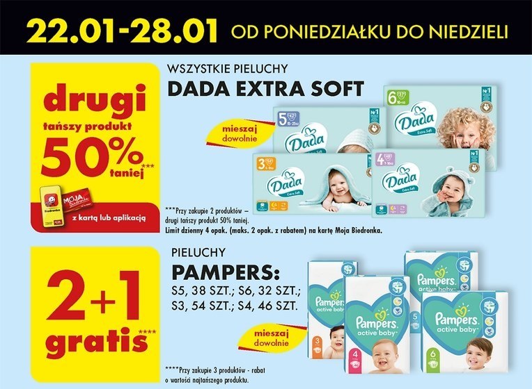 biedronka pieluchy pampers