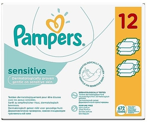 pampers chusteczki sensitive 12 x 56 szt