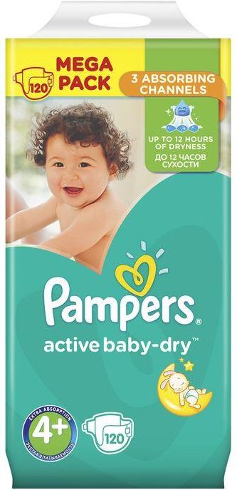 pieluchy pampers active baby mega box plus 4+