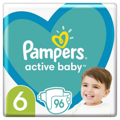 pampers active baby 6 13-18 kg 96 szt mega