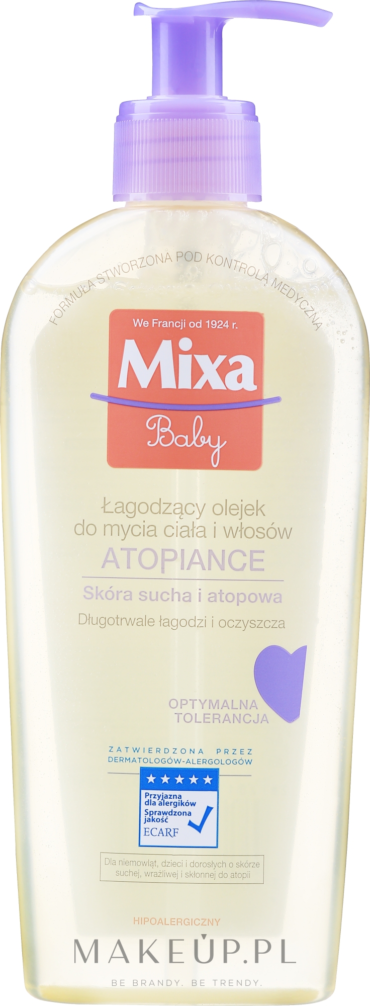 atopiance mixa baby łagodzący olejek do ciała i włosów opinie