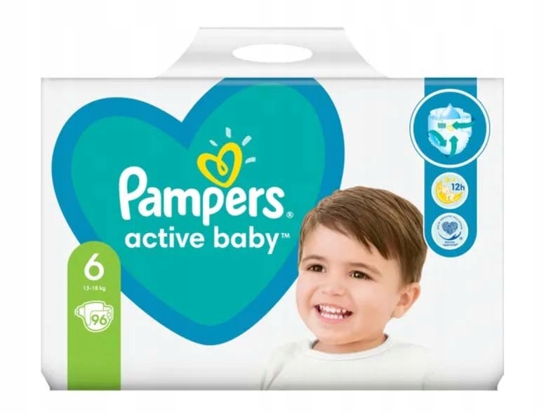 pampers active baby 6 13-18 kg 96 szt mega