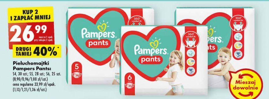 biedronka pampers 4 pieluchomajtki