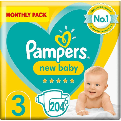 pampers size 3 204 count