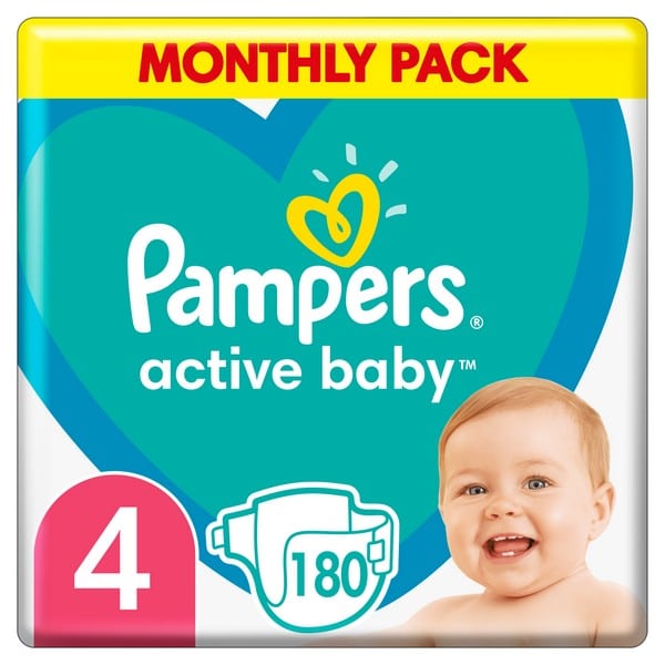 pampers active baby 4 monthly pack