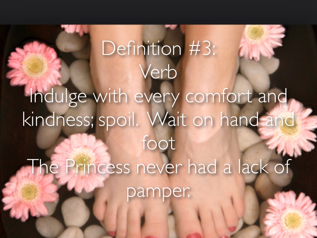 to pamper explanation